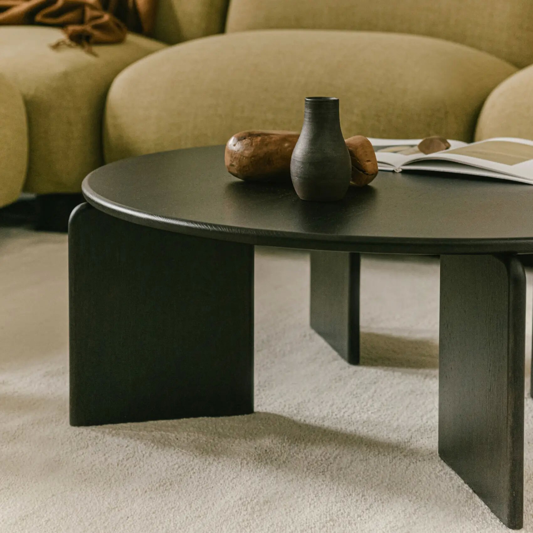 Soft Coffee Table 70 Eiken gele lak Eiken gele lak (0520) rond